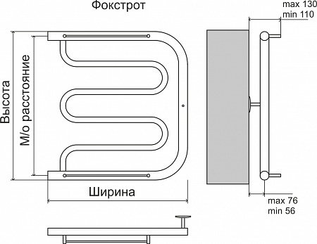 Фокстрот AISI 32х2 500х400 Полотенцесушитель  TERMINUS Йошкар-Ола - фото 4