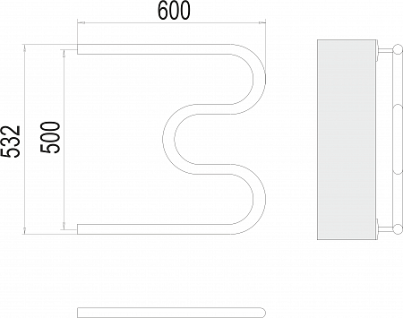 М-обр AISI 32х2 500х600 Полотенцесушитель  TERMINUS Йошкар-Ола - фото 3