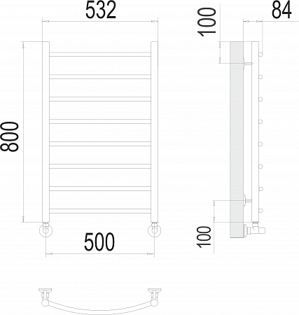 Классик П8 500х800 Полотенцесушитель  TERMINUS Йошкар-Ола - фото 3