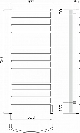 Классик П12 500х1250 Электро (quick touch) Полотенцесушитель TERMINUS Йошкар-Ола - фото 3