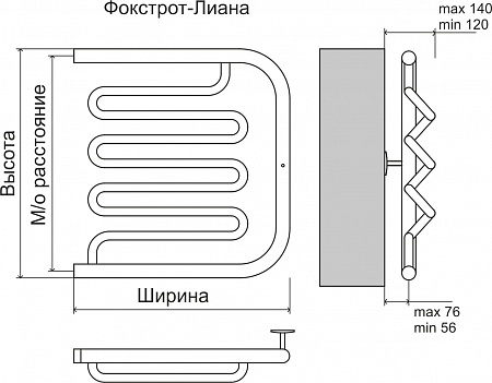 Фокстрот-Лиана AISI 500х700 Полотенцесушитель  TERMINUS Йошкар-Ола - фото 3