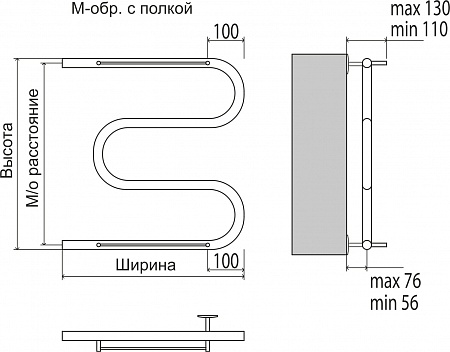 М-обр с/п AISI 32х2 600х700 Полотенцесушитель  TERMINUS Йошкар-Ола - фото 3