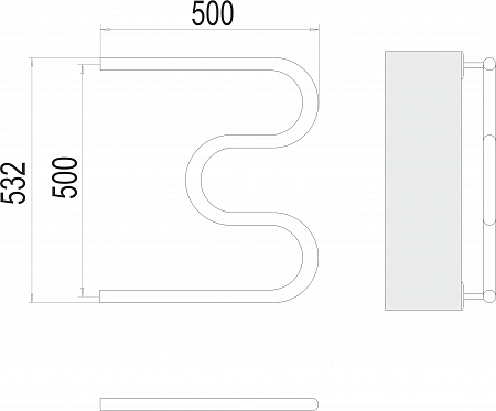 М-обр AISI 32х2 500х500 Полотенцесушитель  TERMINUS Йошкар-Ола - фото 3