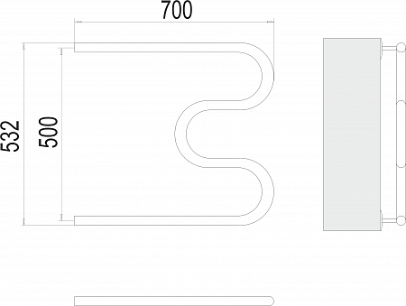 М-обр AISI 32х2 500х700 Полотенцесушитель  TERMINUS Йошкар-Ола - фото 3