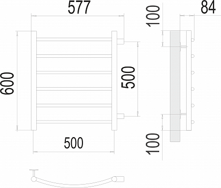 Классик П6 500х600 бп500 Полотенцесушитель  TERMINUS Йошкар-Ола - фото 3