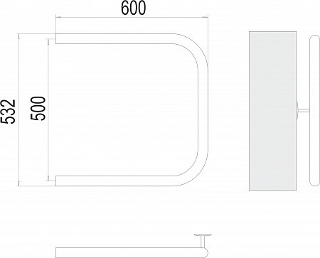 П-обр AISI 32х2 500х600 Полотенцесушитель  TERMINUS Йошкар-Ола - фото 3