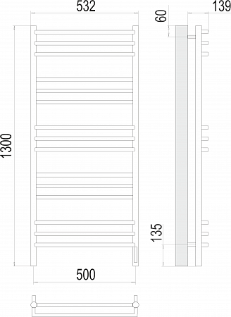 Прато П15 500х1300 электро (sensor quick touch) Полотенцесушитель  TERMINUS Йошкар-Ола - фото 3