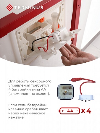 Сенсорная система инсталляции для подвесного унитаза 500х1125 (3 в 1) Terminus Йошкар-Ола - фото 3