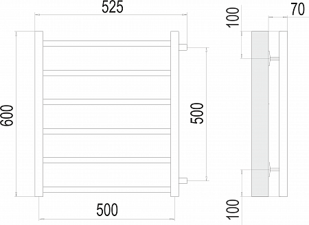Вега П6 500х600 бп500 Полотенцесушитель  TERMINUS Йошкар-Ола - фото 3