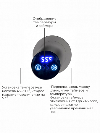 Аккорд П5 500х800 электро Полотенцесушитель TERMINUS Оружейная сталь Йошкар-Ола - фото 4